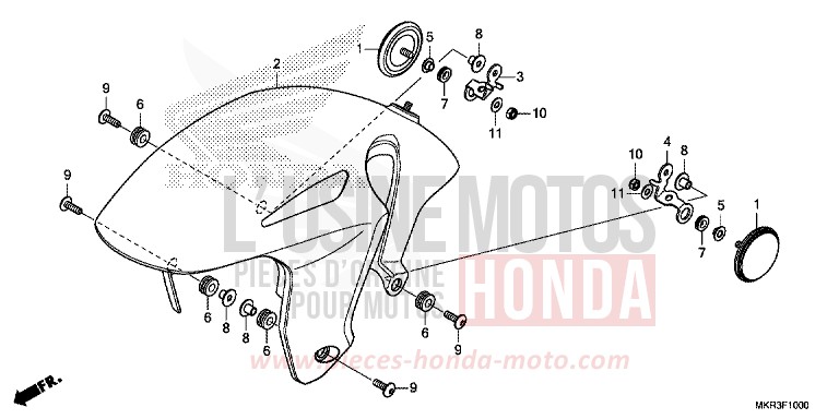 AILE AVANT von CBR1000RR SP SP1 SP2 MAT PEARL MORION BLACK (NHC33) von 2022